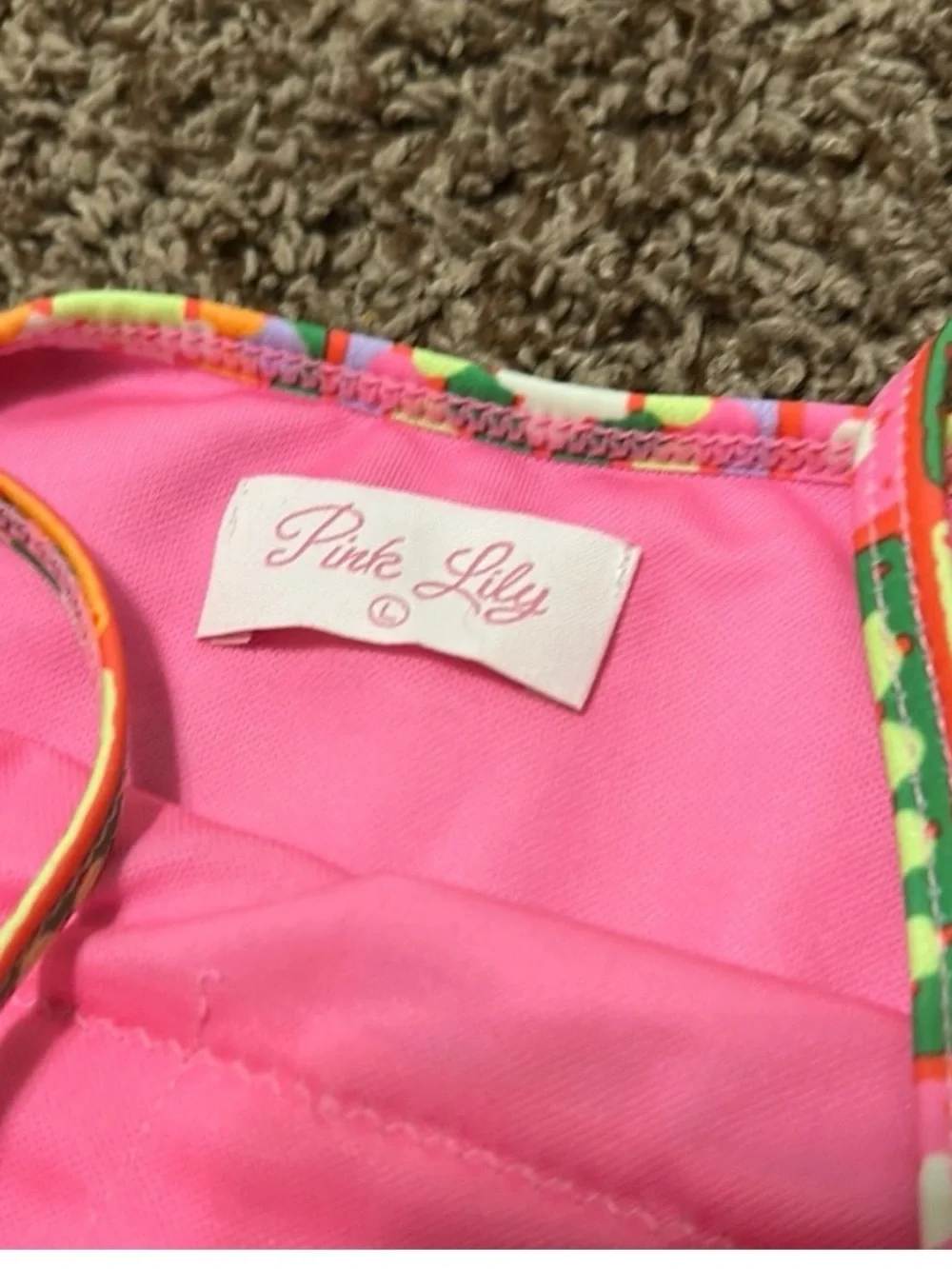 Pink Lily Pastel Boho Crochet-Print bathing suit and wrap